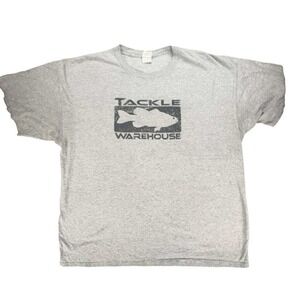 Tackle Warehouse Fishing T-Shirt Gray Bass Graphic Adult 2XL Sportswear